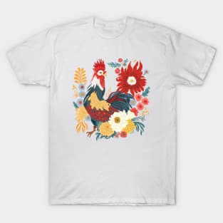 Folk Art Rooster T-Shirt